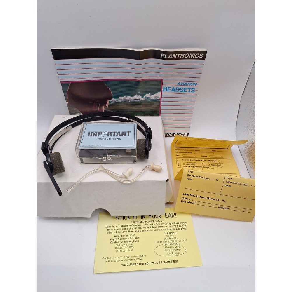 Plantronics MS50/T30-3 Aviation Headband With Ear Pieces